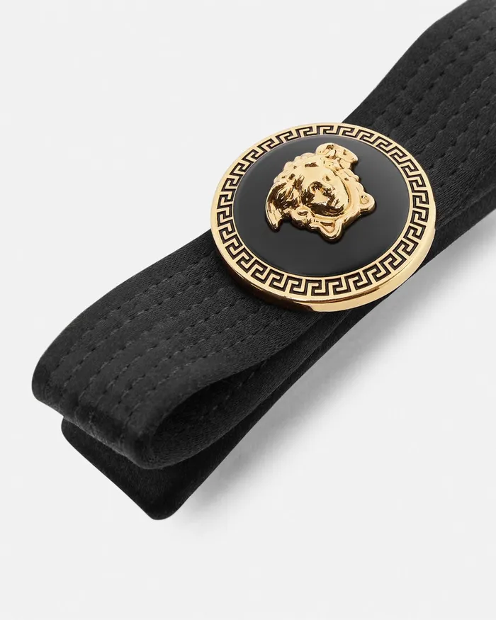 Versace Gianni Ribbon Hair Clip Black Women Hair Accessories