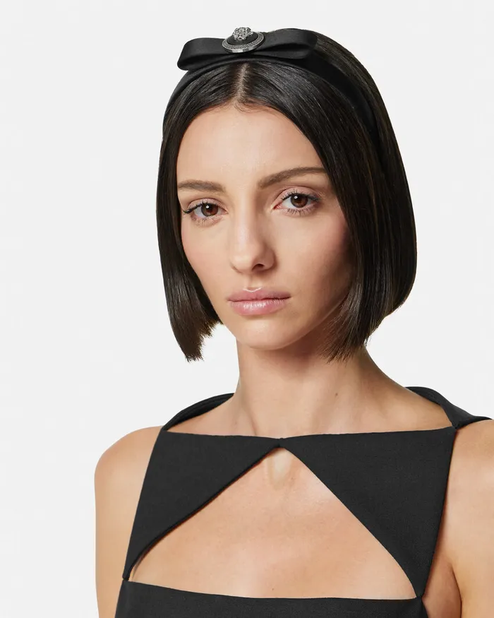 Versace Gianni Ribbon Headband Black Women Hair Accessories