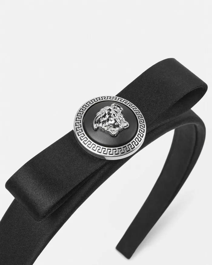 Versace Gianni Ribbon Headband Black Women Hair Accessories