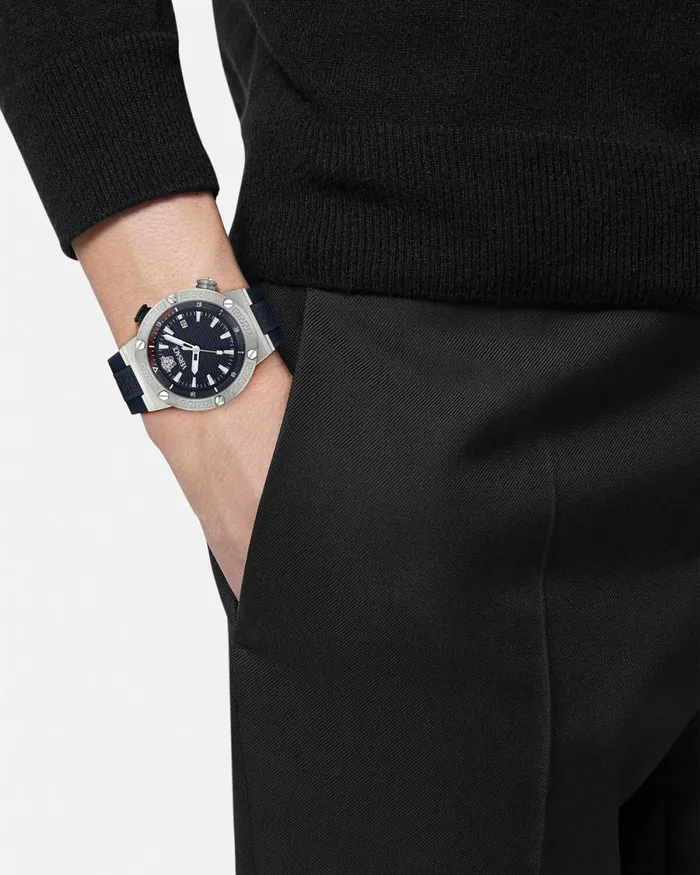 Versace Greca Logo Diver Watch Bluesilver Men Watches