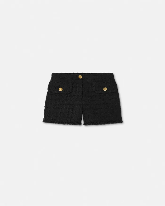 Versace Heritage Tweed Mini Shorts Black Women Suits