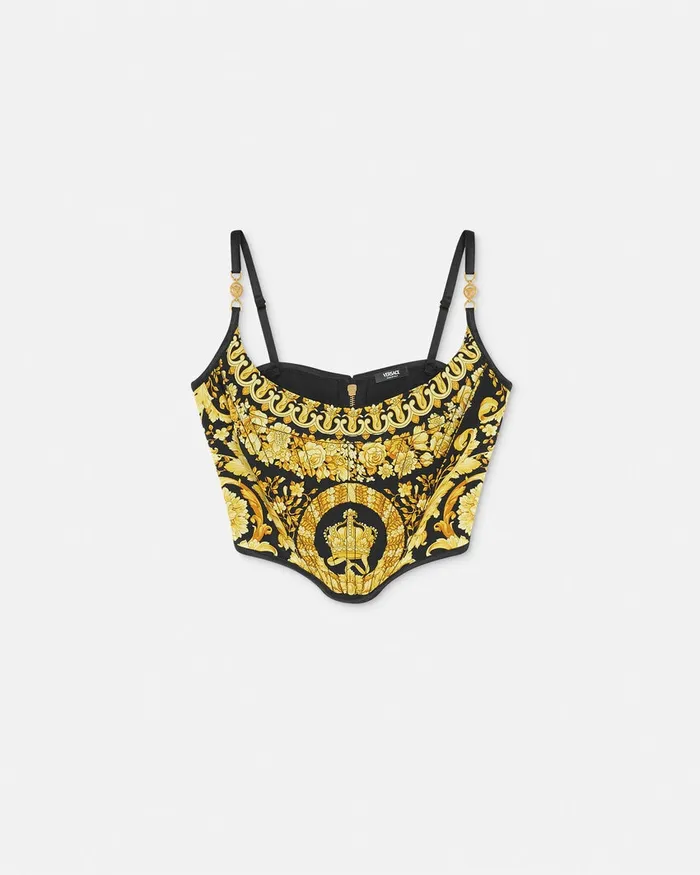 Versace La Coupe Des Dieux Corset Top Blackprint Women Shirts and Tops