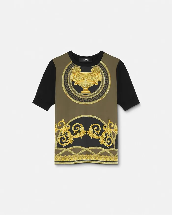 Versace La Coupe Des Dieux Paneled Top Black Women TShirts and Sweatshirts