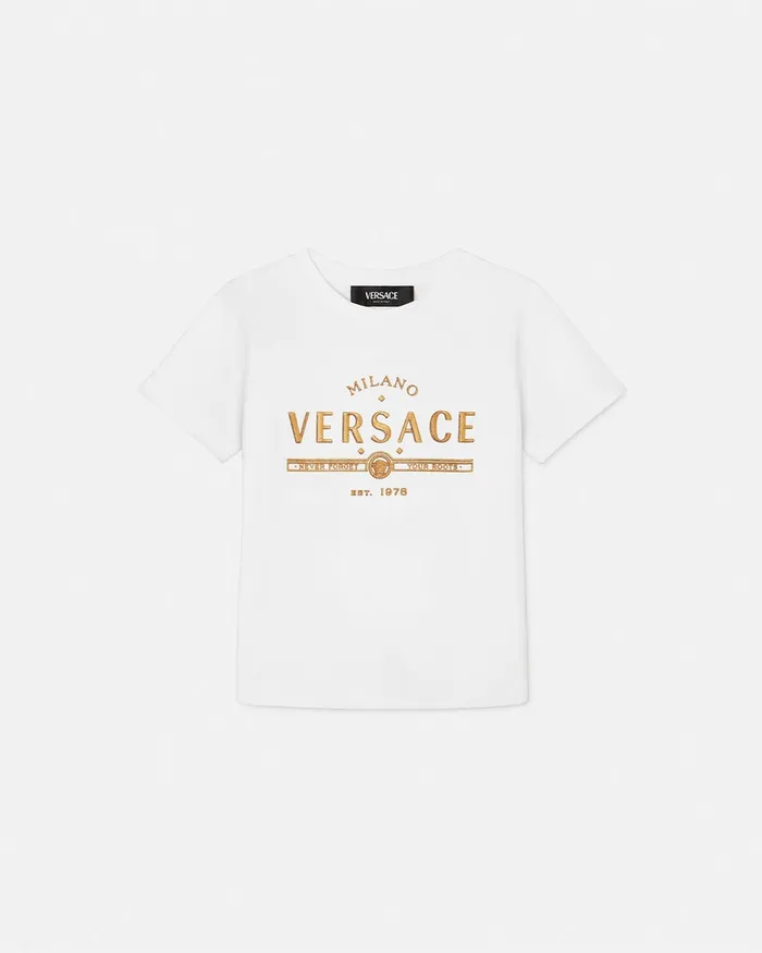 Versace Logo TShirt Whiteprint Kids Shirts and Tshirts