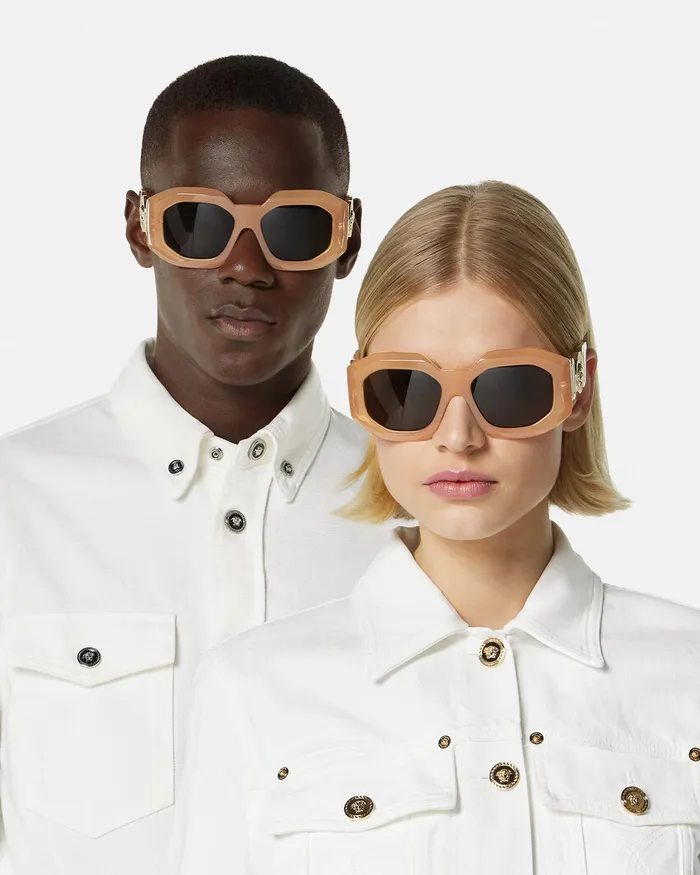 Versace Maxi Medusa Biggie Sunglasses Beige MenWomen Sunglasses