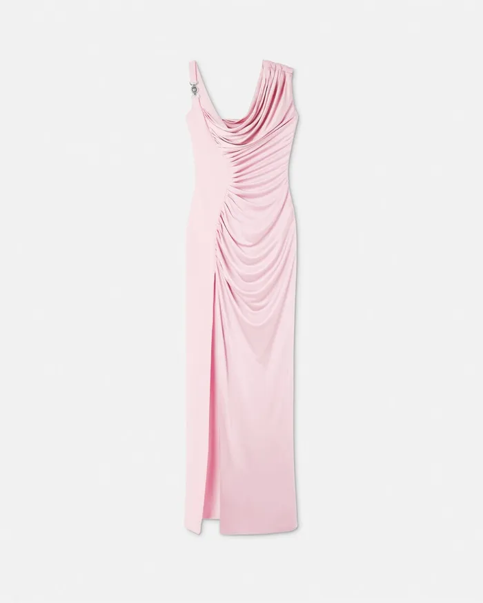 Versace Medusa 03995 Draped Gown Light Pink Women Dresses
