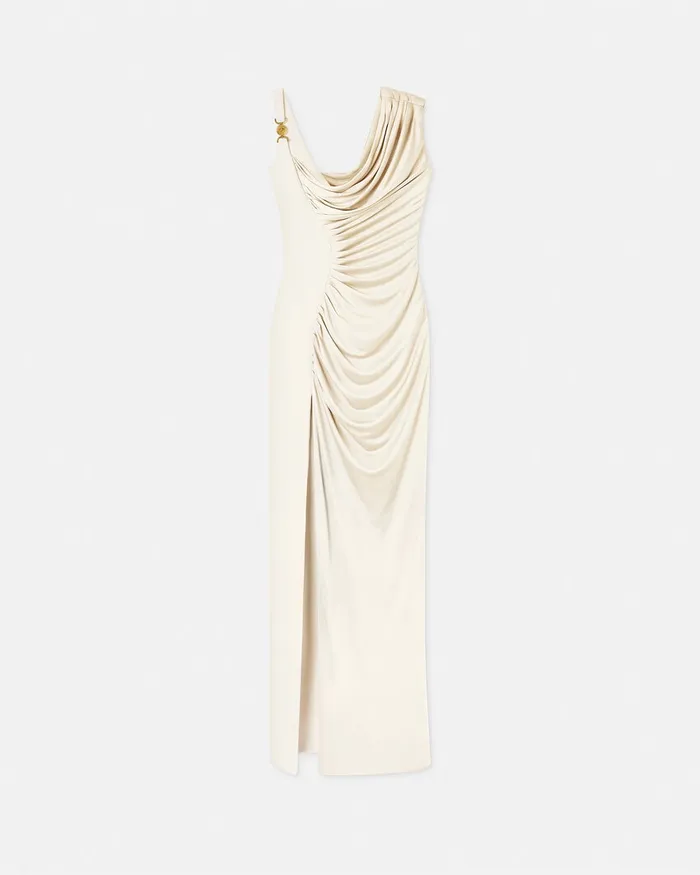 Versace Medusa 03995 Draped Gown White Women Dresses