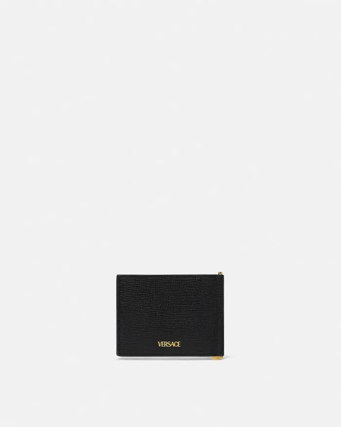 Versace Medusa Biggie Bifold Clip Wallet Blackgold Men Wallets