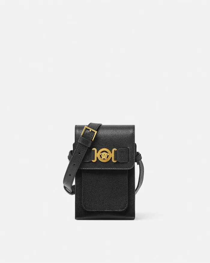 Versace Medusa Biggie Crossbody Bag Blackgold Men Crossbody and Messengers