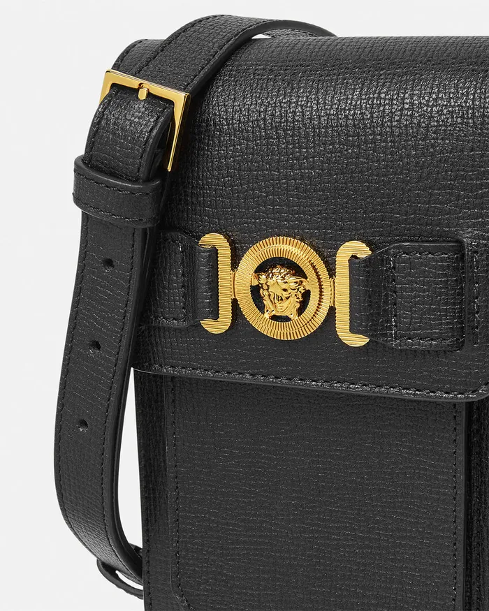 Versace Medusa Biggie Crossbody Bag Blackgold Men Crossbody and Messengers