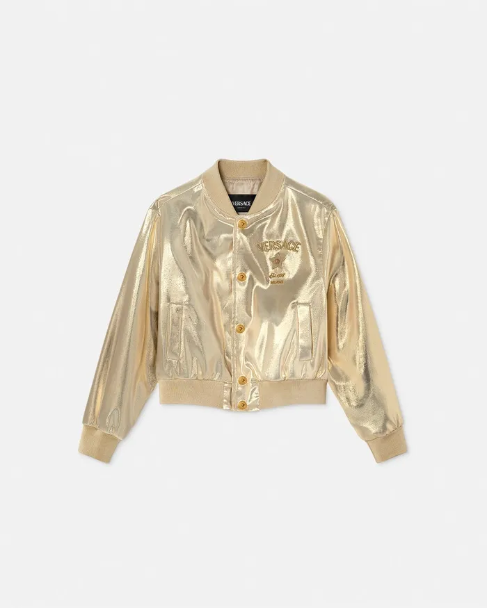 Versace Medusa Milano Bomber Jacket Gold Kids Outerwear
