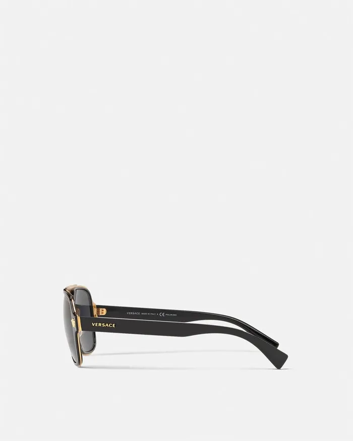 Versace Medusa Retro Charm Sunglasses Black Men Sunglasses