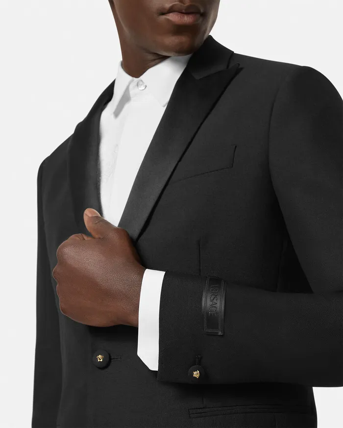 Versace MohairBlend SingleBreasted Blazer Black Men Blazers and Suits