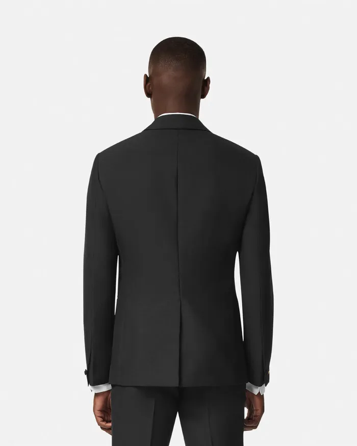 Versace MohairBlend SingleBreasted Blazer Black Men Blazers and Suits