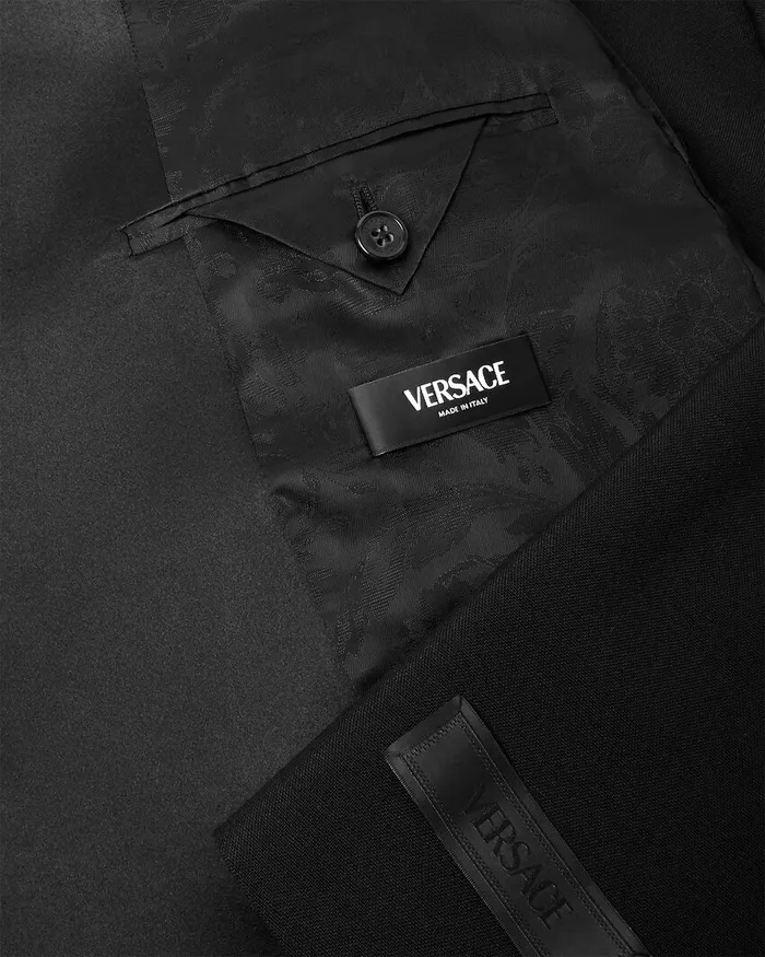 Versace MohairBlend SingleBreasted Blazer Black Men Blazers and Suits