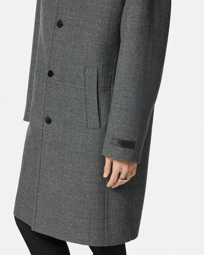 Versace Moulin Wool Coat Gray Men Jackets and Coats