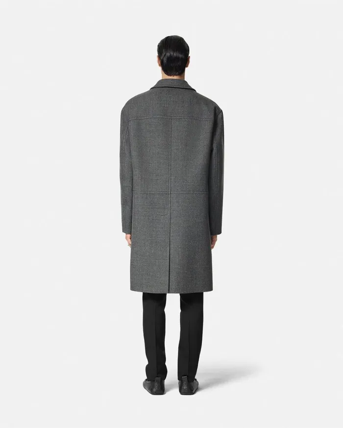 Versace Moulin Wool Coat Gray Men Jackets and Coats