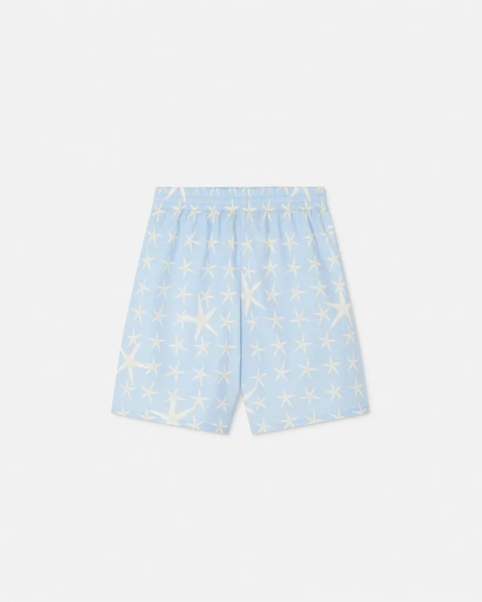 Versace Stella Marina Bermuda Shorts Light Blue Kids Pants
