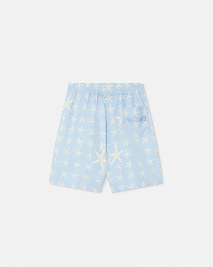 Versace Stella Marina Bermuda Shorts Light Blue Kids Pants