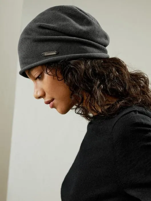 Versatile Metal Logo Silk Beanie Women Belts Lilysilk Hats