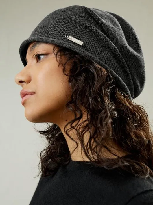 Versatile Metal Logo Silk Beanie Women Belts Lilysilk Hats