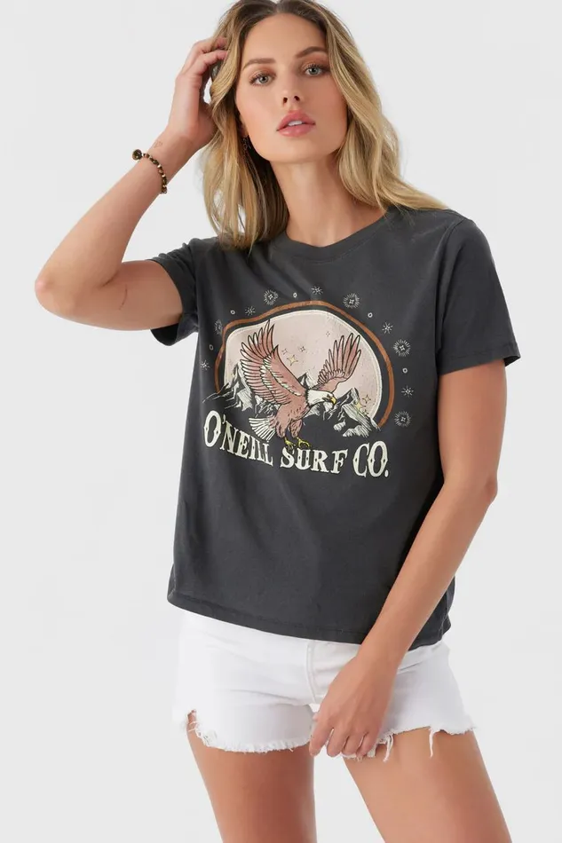 VINTAGE EAGLE TEE Washed Black Women O039NEILL Clothing