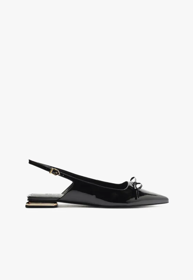 Violetta Sculpt Ballet Flat Black Gold Women Schutz Shoes Ballerinas