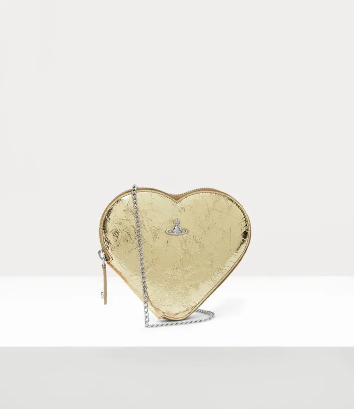 Vivienne Westwood Crossbody Bags Women New Heart Crossbody Bag Gold