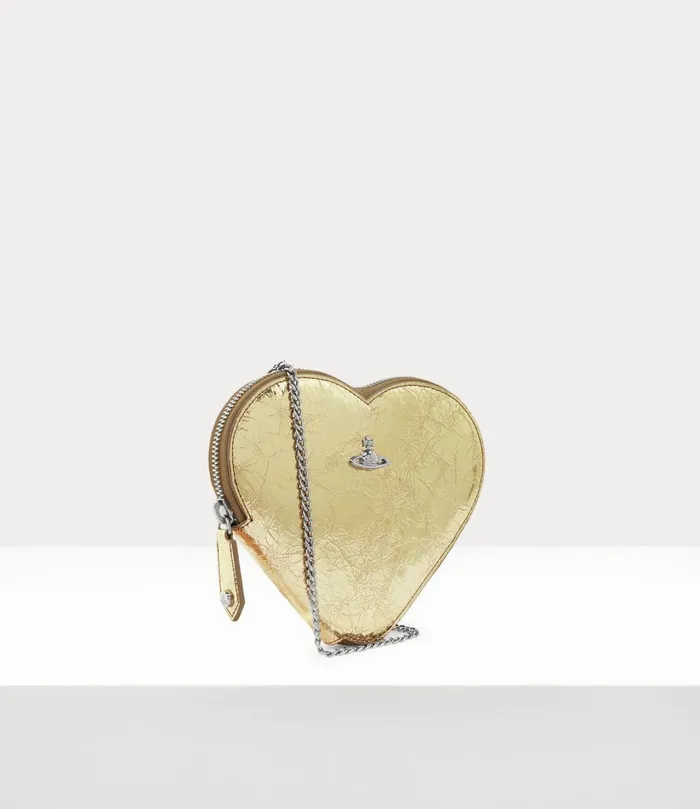 Vivienne Westwood Crossbody Bags Women New Heart Crossbody Bag Gold