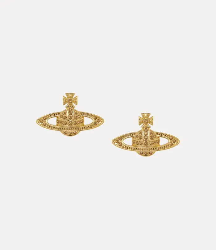 Vivienne Westwood Earrings WomenMen Mini Bas Relief Earrings Gold Light Colorado Topaz Vivienne Westwood Earrings WomenMen Mini Bas Relief Earrings Gold Light Colorado Topaz