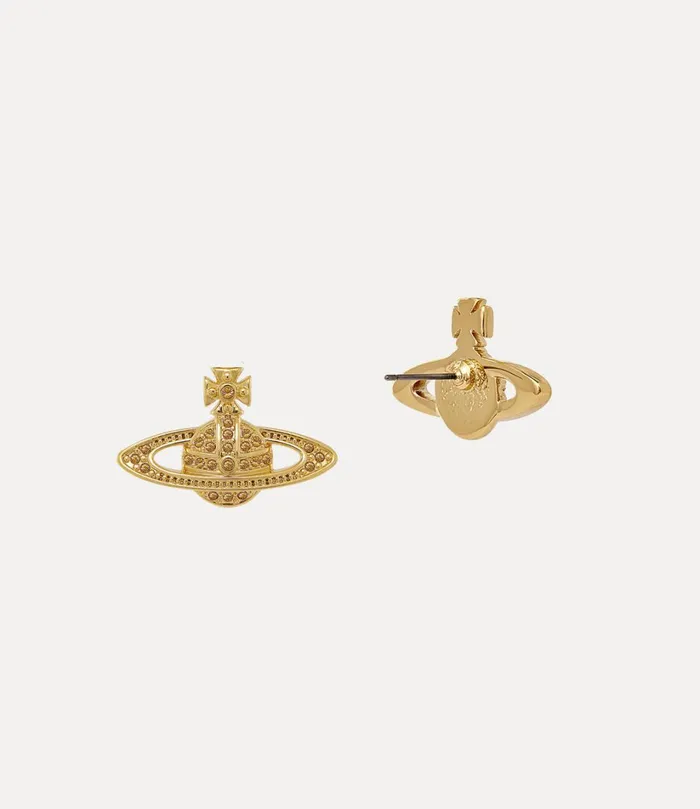 Vivienne Westwood Earrings WomenMen Mini Bas Relief Earrings Gold Light Colorado Topaz