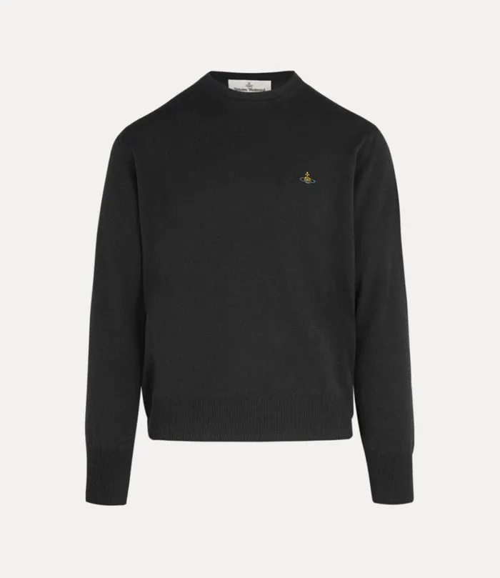 Vivienne Westwood Knitwear And Sweatshirts Men Alex Round Neck Sweater Black