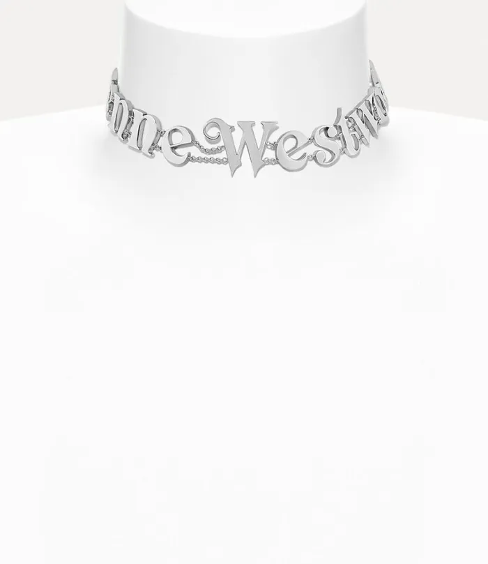 Vivienne Westwood Necklaces Men Man Raimunda Choker Platinum Black Enamel