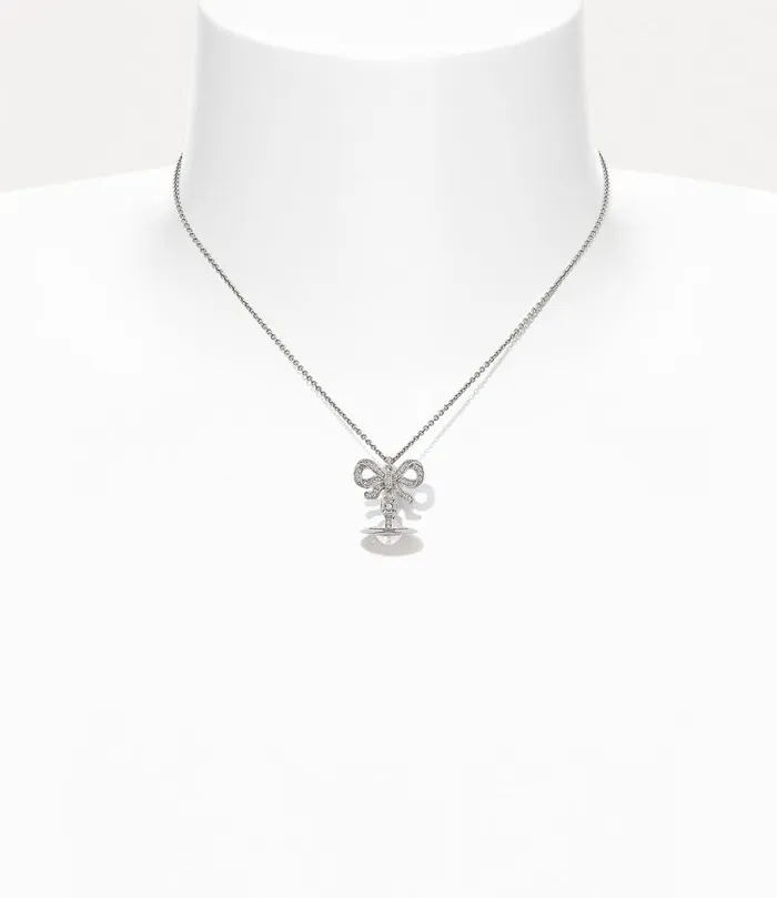 Vivienne Westwood Necklaces Women Octavie Pendant Necklace Platinum White Clear Cz
