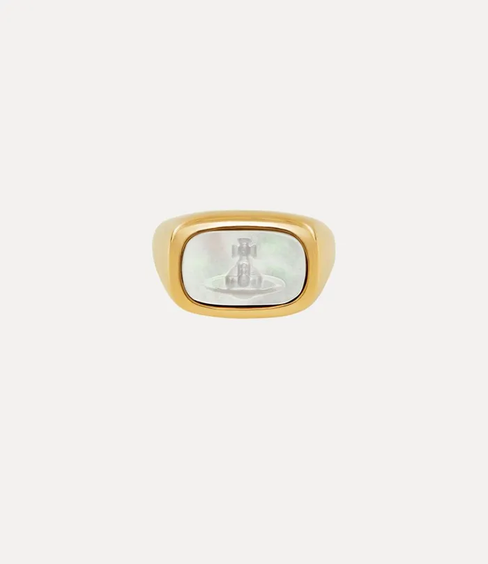 Vivienne Westwood Rings WomenMen York Ring Gold White Mop