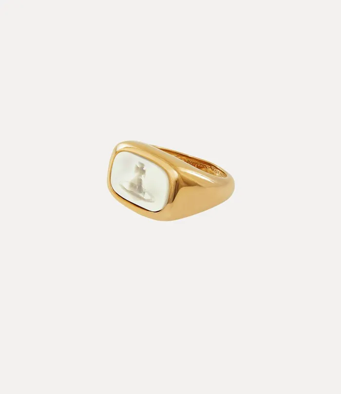 Vivienne Westwood Rings WomenMen York Ring Gold White Mop