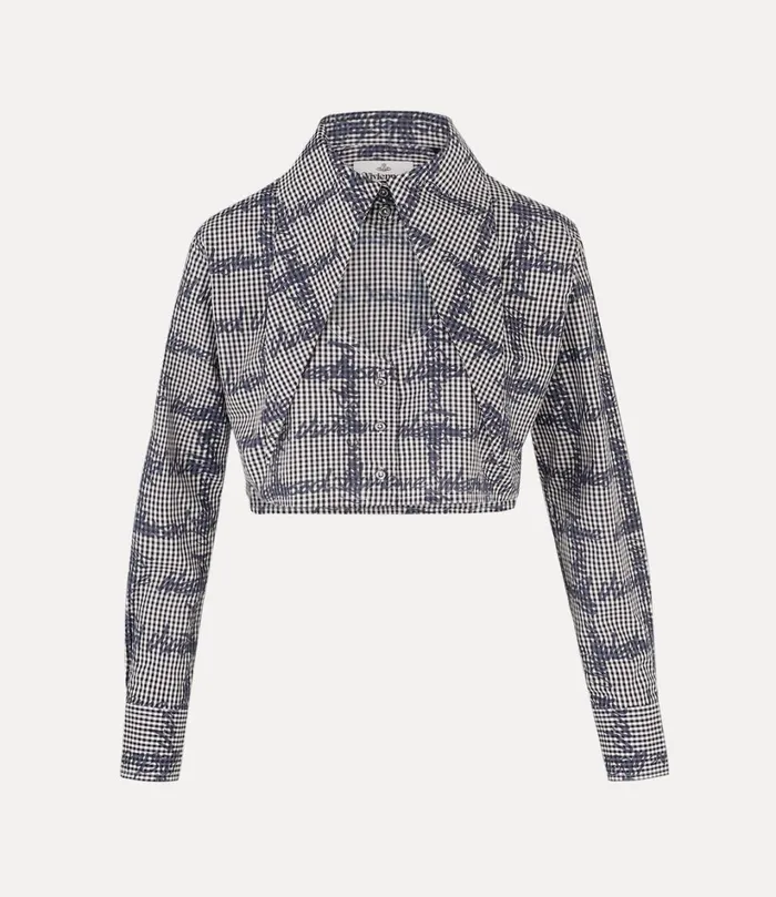 Vivienne Westwood Tops And Shirts Women CutOff Heart Shirt Ginghamvw Black