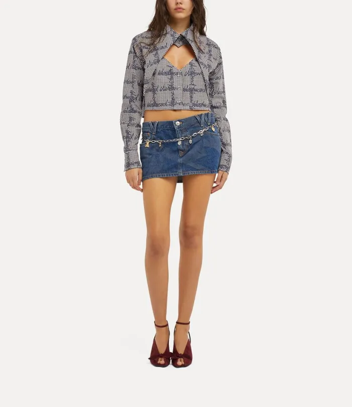 Vivienne Westwood Tops And Shirts Women CutOff Heart Shirt Ginghamvw Black