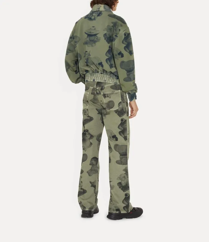 Vivienne Westwood Trousers And Shorts Men Raymond Jeans Green Dyed Figurine