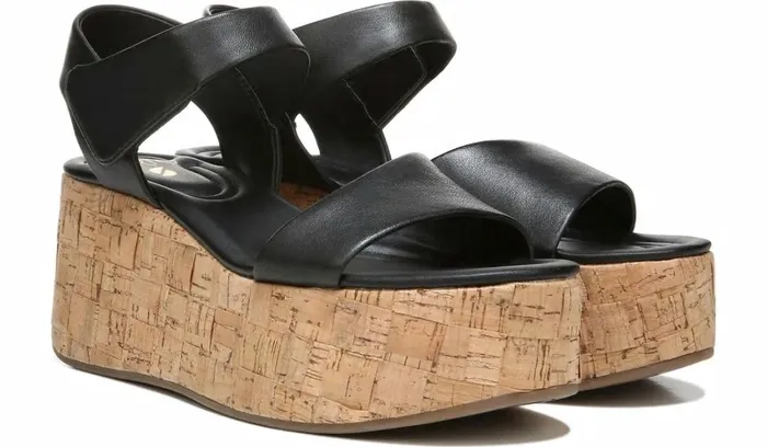 Wedge Sandals Women Franco Sarto Sarto Demi 2 Platform Wedge Sandal Black Leather