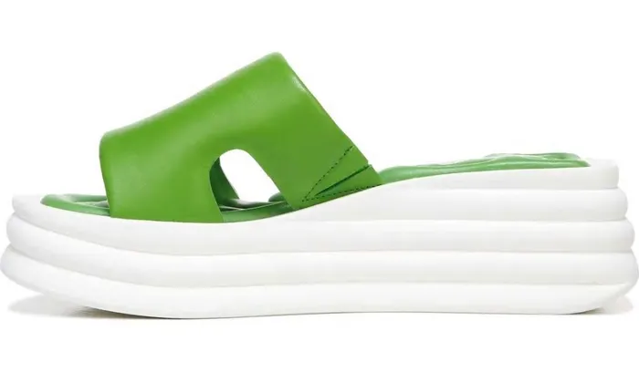 Wedge Sandals Women Franco Sarto Sarto Vina Platform Slide Sandal Acid Green Leather