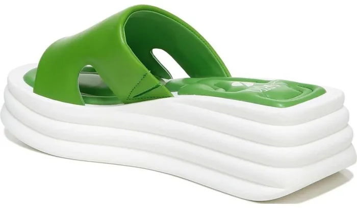 Wedge Sandals Women Franco Sarto Sarto Vina Platform Slide Sandal Acid Green Leather