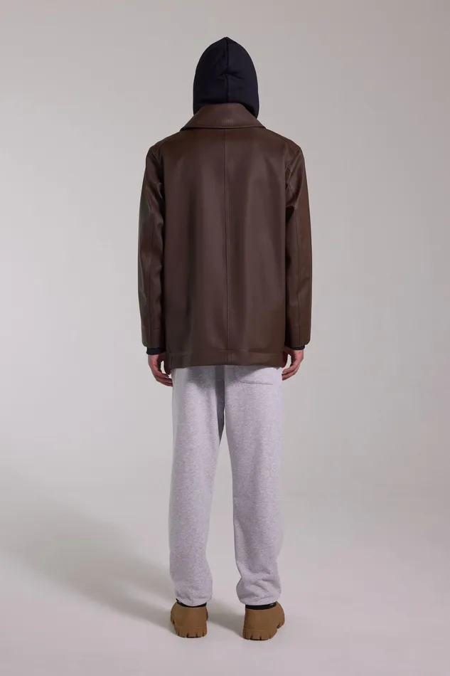 Winter Coats Men Stutterheim Tranholmen Double Breasted Raincoat Dark Brown