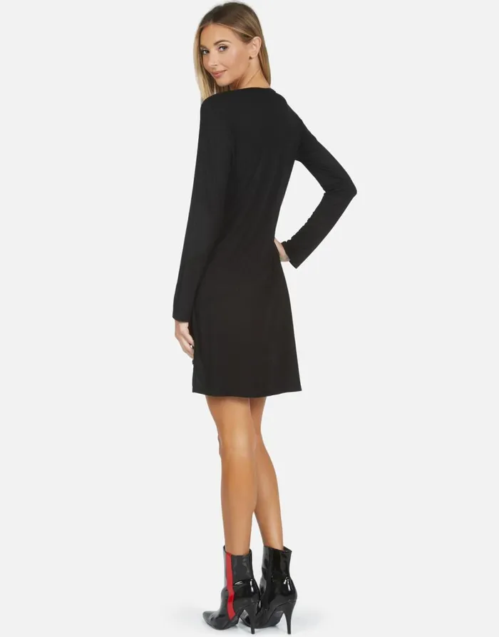 Women039s Adora X Crystal Biting Lip Black Lauren Moshi Dresses