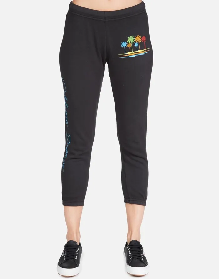 Women039s Alana Cali Dreaming Onyx Lauren Moshi Crop Sweatpants