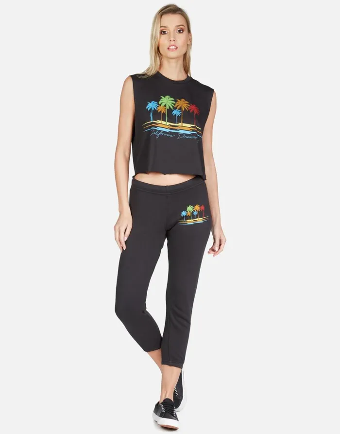 Women039s Alana Cali Dreaming Onyx Lauren Moshi Crop Sweatpants