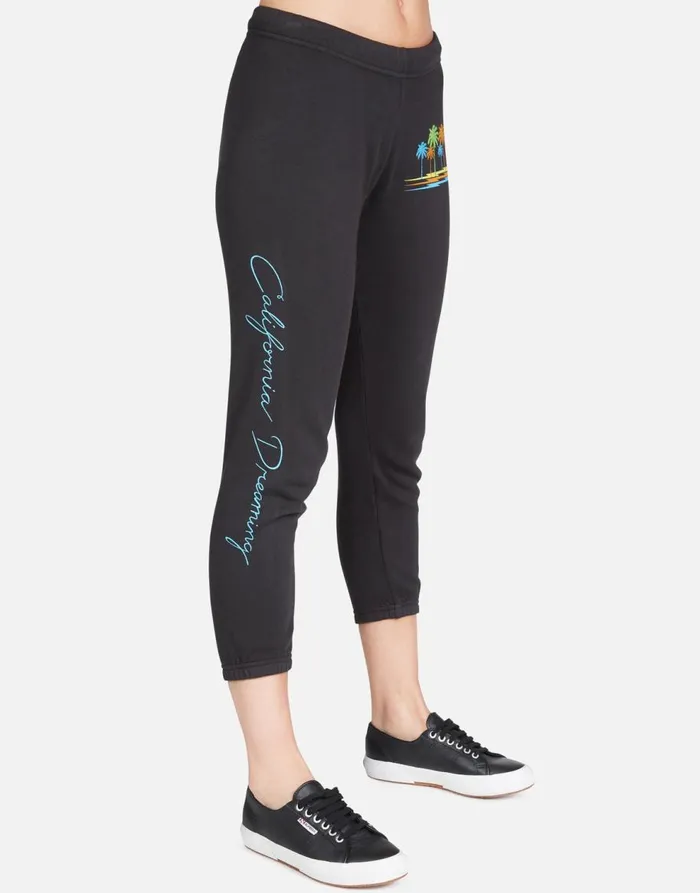 Women039s Alana Cali Dreaming Onyx Lauren Moshi Crop Sweatpants