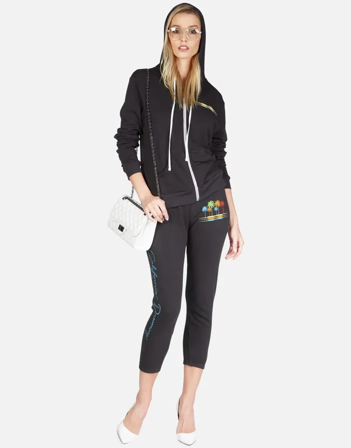 Women039s Alana Cali Dreaming Onyx Lauren Moshi Crop Sweatpants