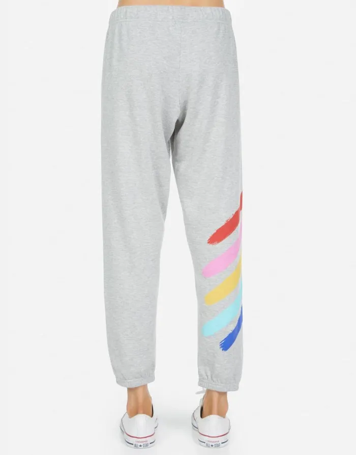 Women039s Alana Painted Evil Eye Heather Grey Lauren Moshi Crop Sweatpants