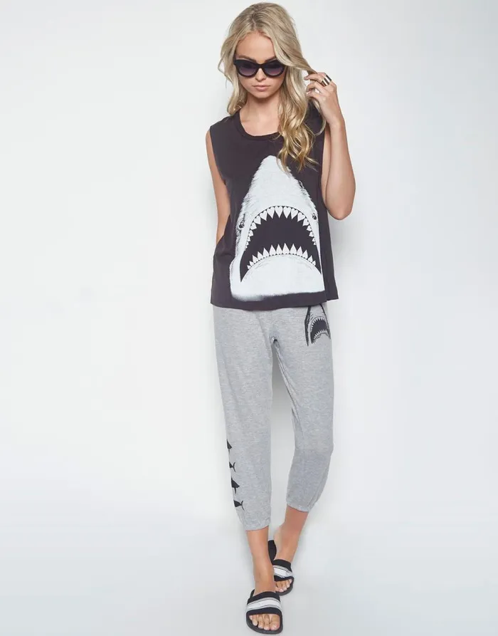 Women039s Alana Shark Heather Grey Lauren Moshi Crop Sweatpants